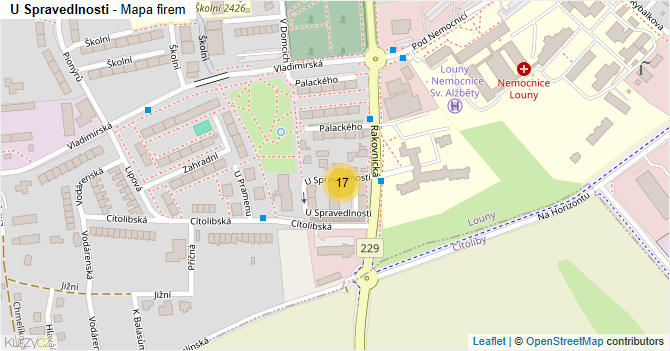 U Spravedlnosti - mapa firem