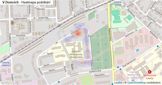 V Domcích - mapa podnikání