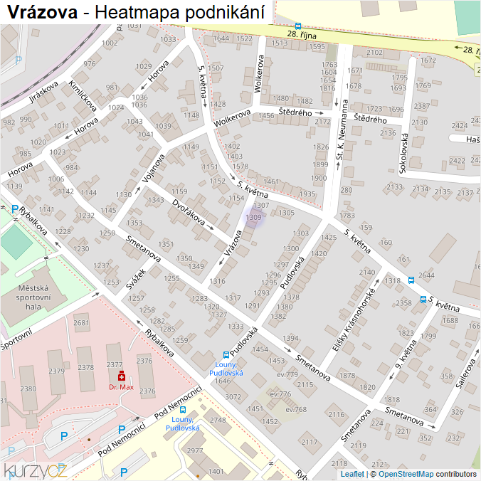 Mapa Vrázova - Firmy v ulici.