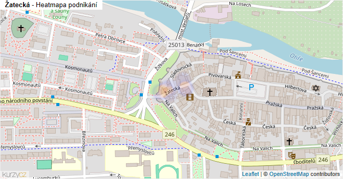Žatecká - mapa podnikání