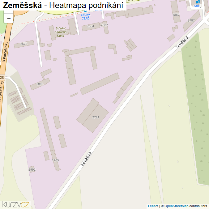 Mapa Zeměšská - Firmy v ulici.