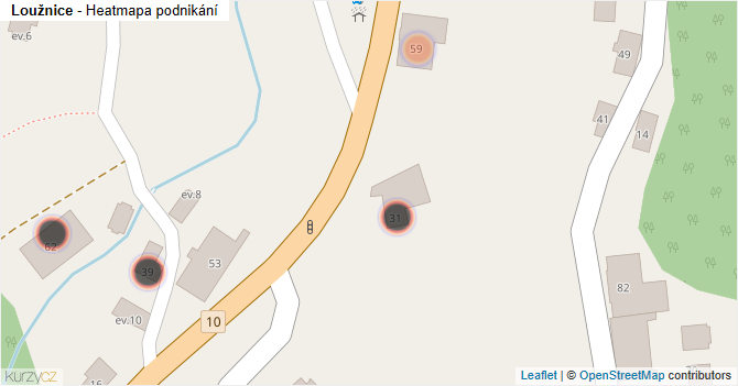 Loužnice - mapa podnikání