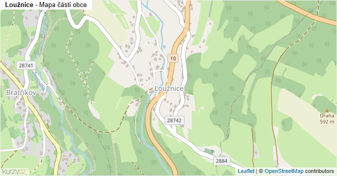 Loužnice - mapa části obce