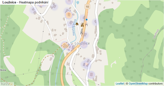 Loužnice - mapa podnikání