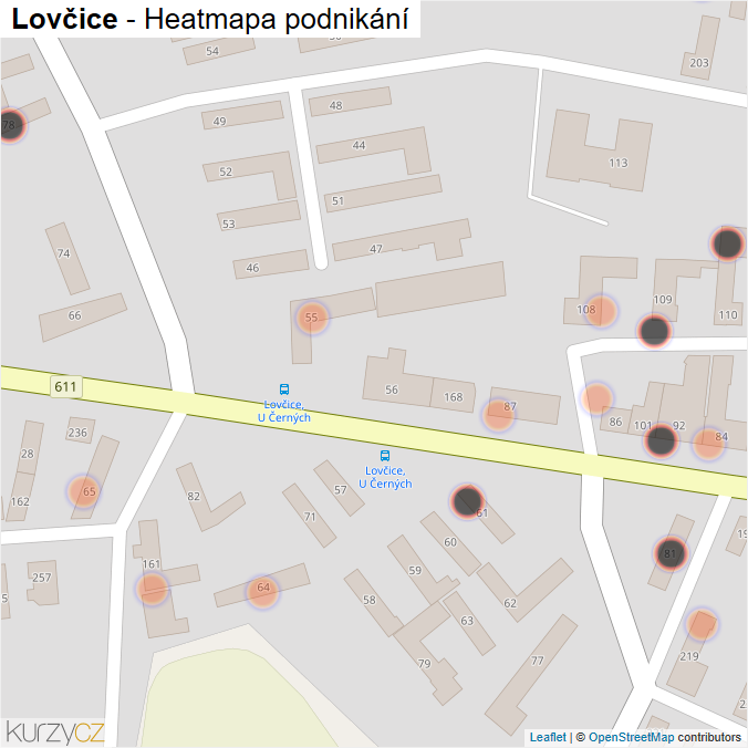 Mapa Lovčice - Firmy v obci.