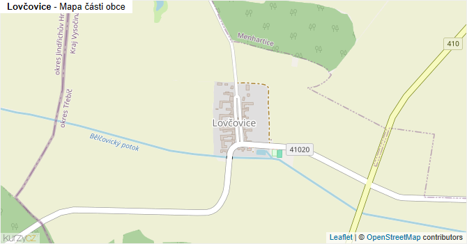 Lovčovice - mapa části obce