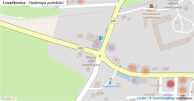 Lovečkovice - mapa podnikání