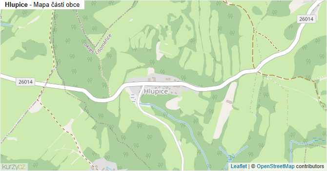 Hlupice - mapa části obce