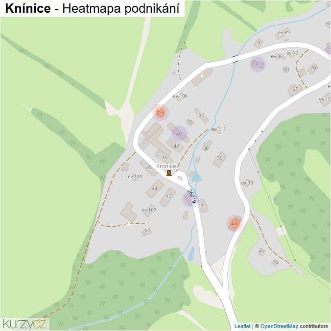 Mapa Knínice - Firmy v části obce.