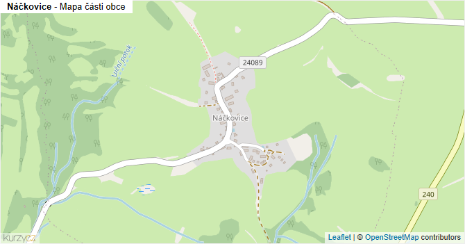 Náčkovice - mapa části obce