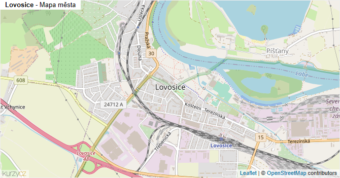 Lovosice - mapa města