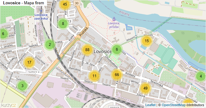 Lovosice - mapa firem