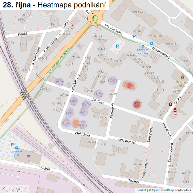 Mapa 28. října - Firmy v ulici.