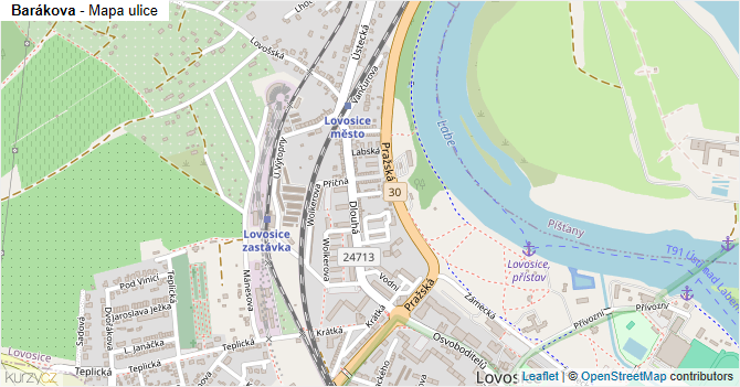 Barákova - mapa ulice
