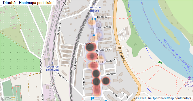 Dlouhá - mapa podnikání