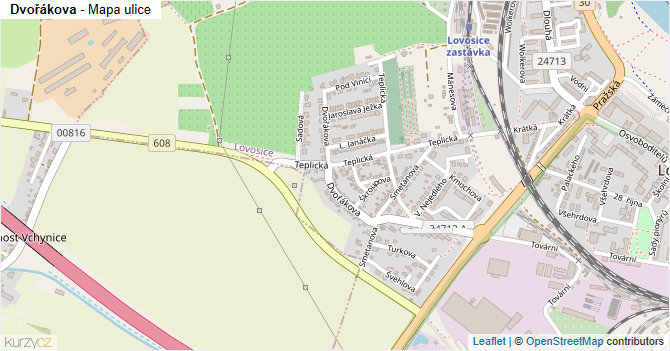 Dvořákova - mapa ulice