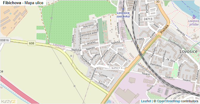 Fibichova - mapa ulice