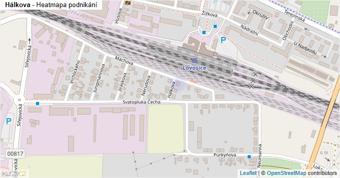 Hálkova - mapa podnikání