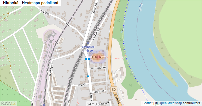 Hluboká - mapa podnikání