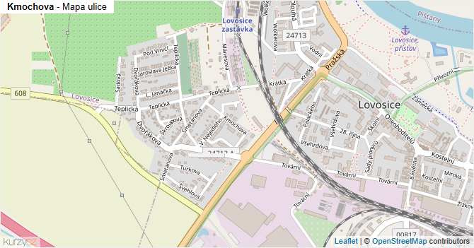 Kmochova - mapa ulice