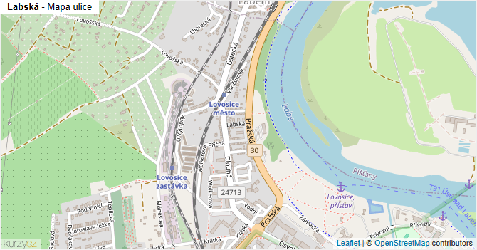 Labská - mapa ulice