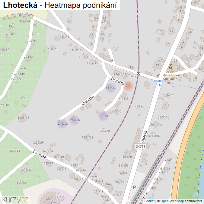 Mapa Lhotecká - Firmy v ulici.