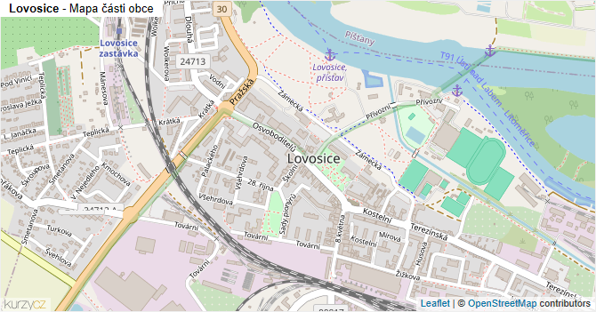 Lovosice - mapa části obce