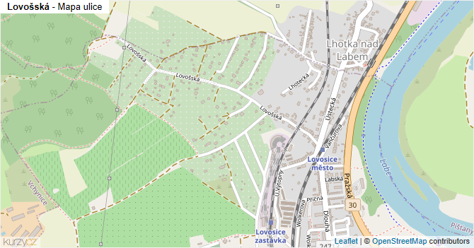 Lovošská - mapa ulice