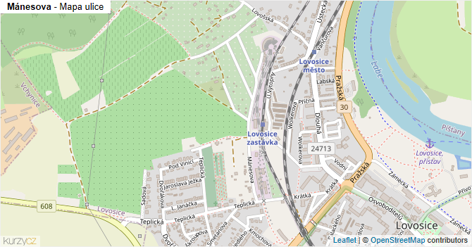 Mánesova - mapa ulice