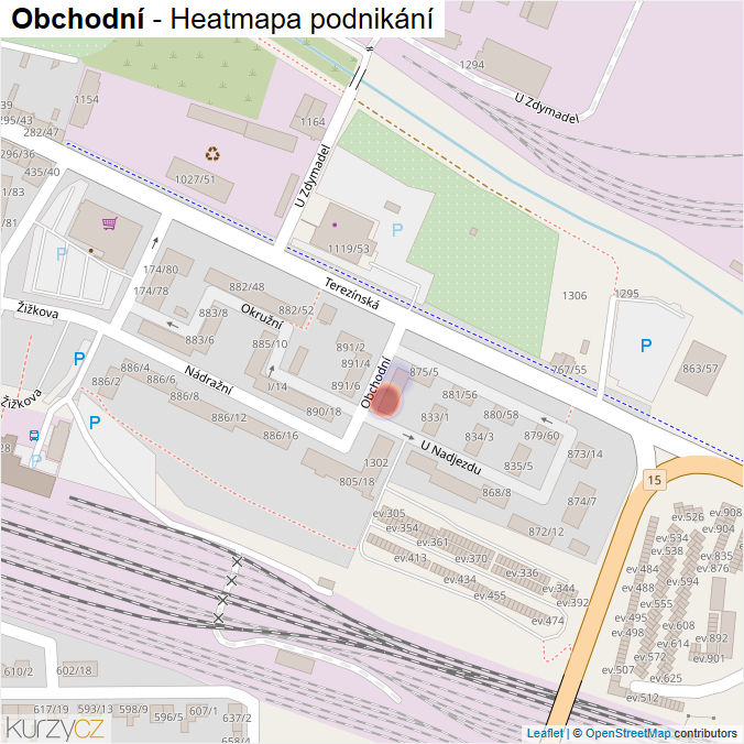 Mapa Obchodní - Firmy v ulici.