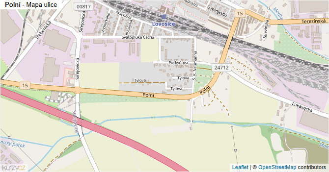 Polní - mapa ulice