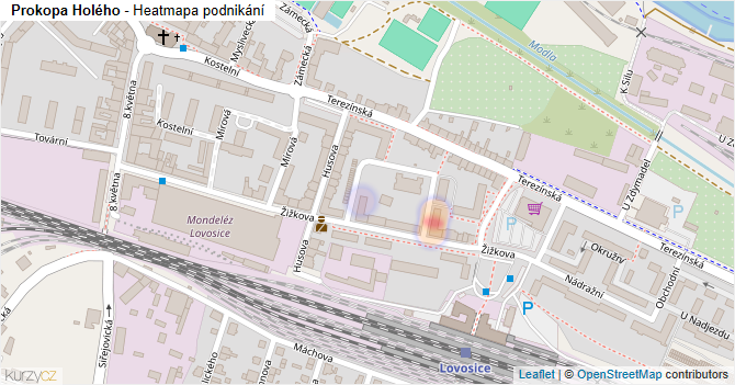 Prokopa Holého - mapa podnikání