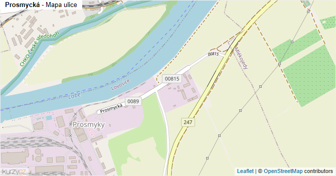 Prosmycká - mapa ulice