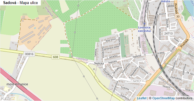 Sadová - mapa ulice