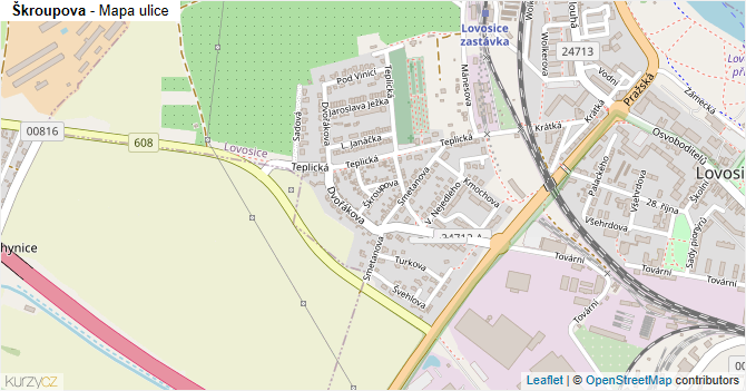 Škroupova - mapa ulice