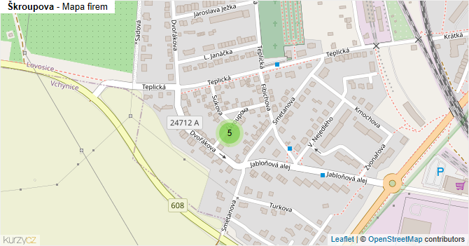 Škroupova - mapa firem