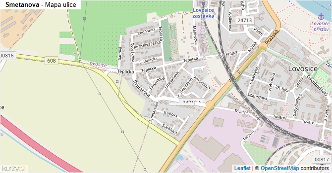 Smetanova - mapa ulice