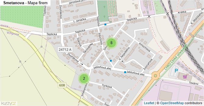 Smetanova - mapa firem