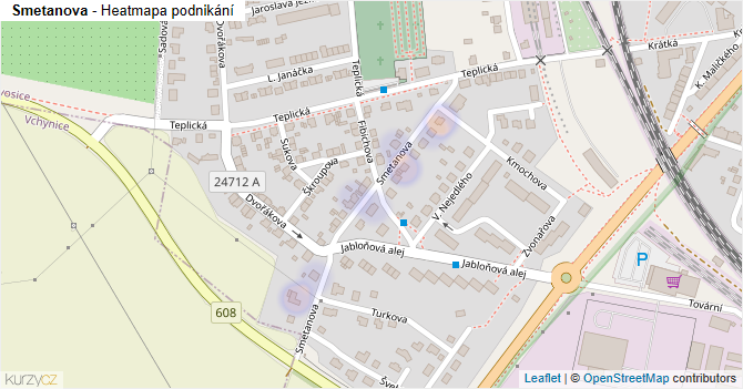 Smetanova - mapa podnikání