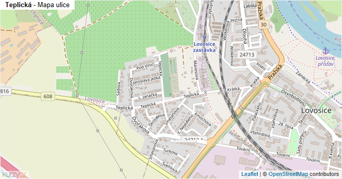 Teplická - mapa ulice