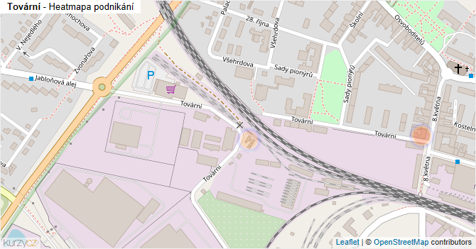 Tovární - mapa podnikání