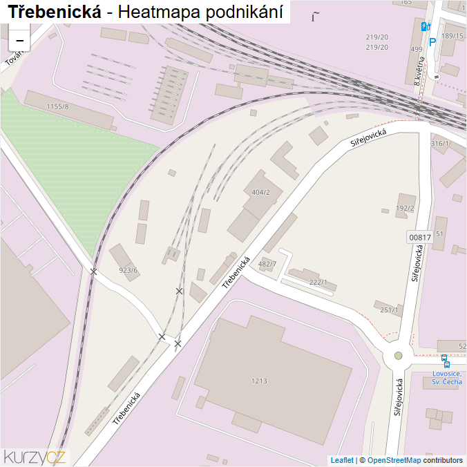 Mapa Třebenická - Firmy v ulici.