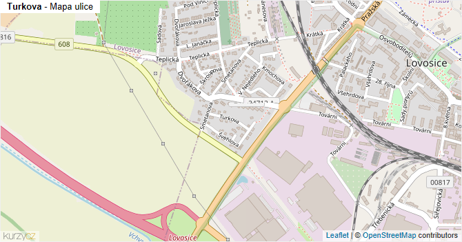 Turkova - mapa ulice