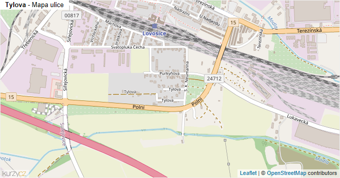 Tylova - mapa ulice