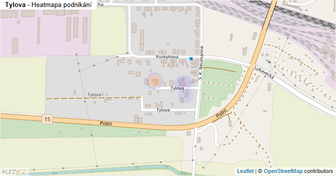 Tylova - mapa podnikání