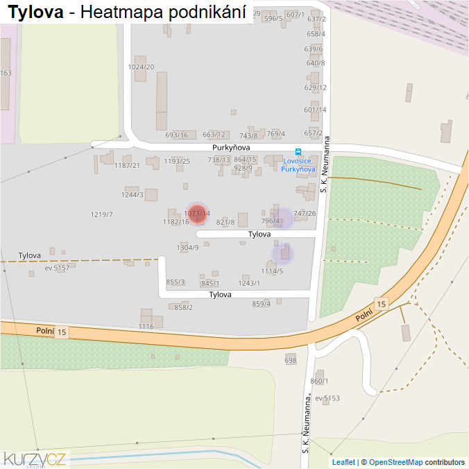 Mapa Tylova - Firmy v ulici.