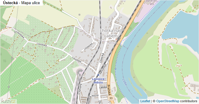 Ústecká - mapa ulice