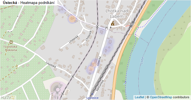 Ústecká - mapa podnikání