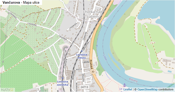 Vančurova - mapa ulice