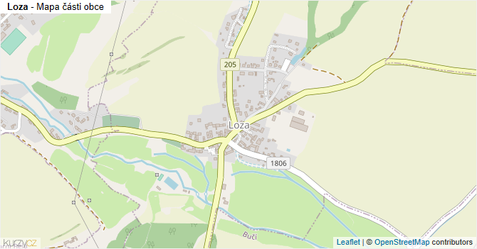Loza - mapa části obce